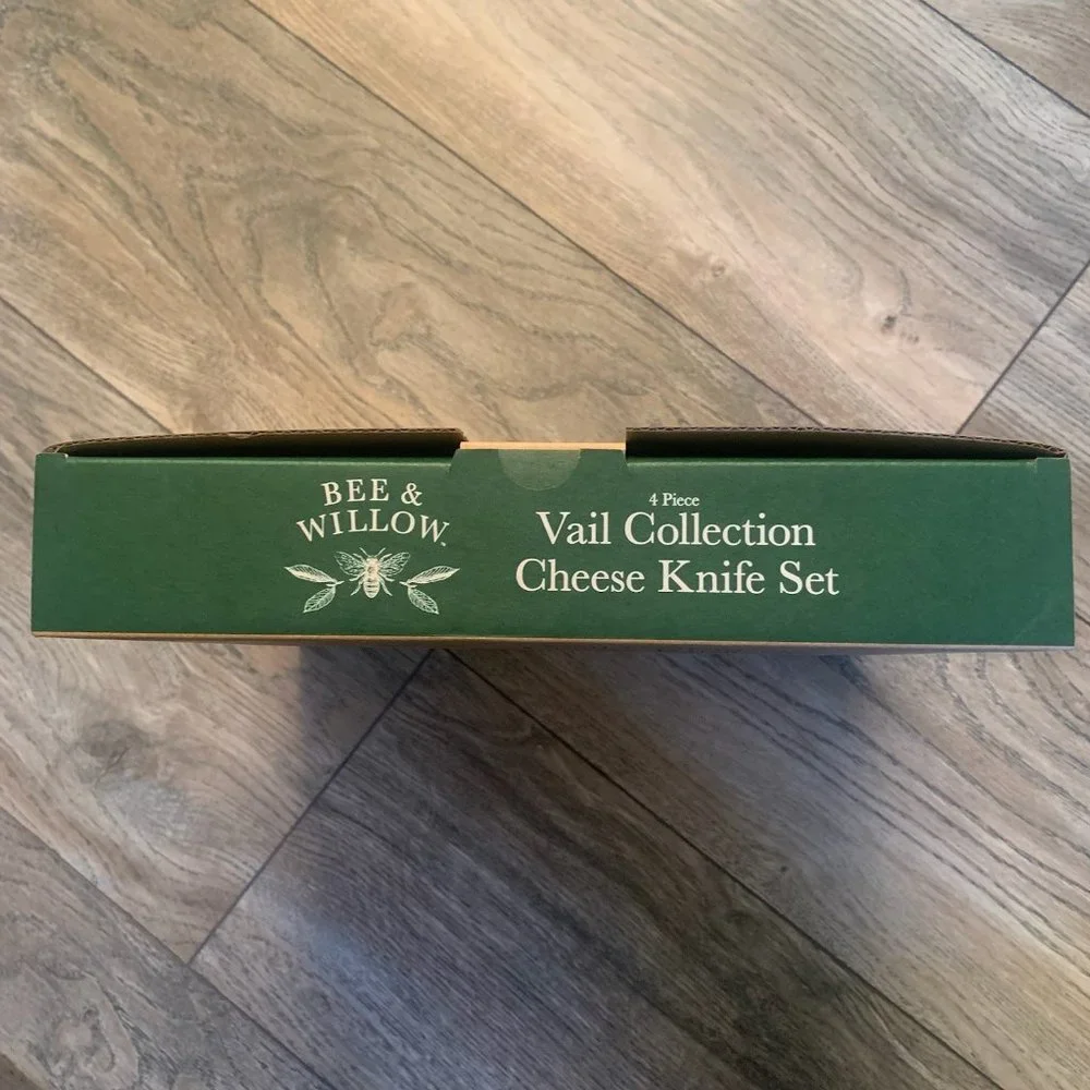 NWT BEE & WILLOW VAIL‎ COLLECTION 4 PIECE STAINLESS STEEL CHEESE KNIFE SET